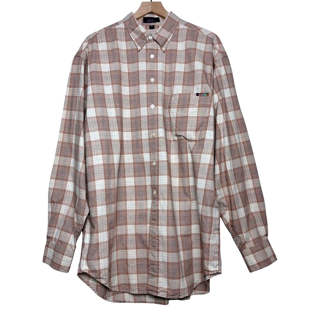 Cutter & Buck Plaid Button Down Shirt Mens Size L Long Sleeve Casual Workwear‎